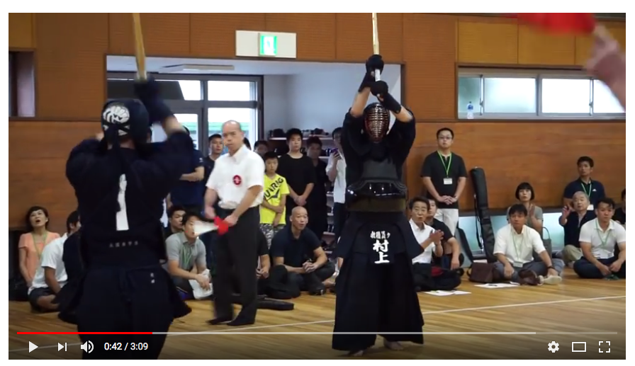 第66回全日本剣道選手権大会大阪府予選会_第２試合場（村上雷多講師（剣道部男子監督出場）よりスクリーンショット