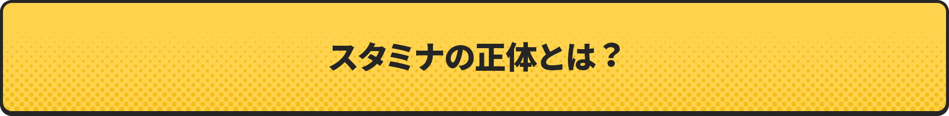 スタミナの正体とは？