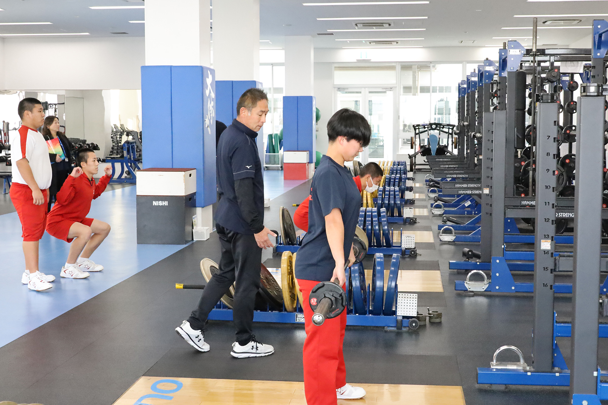 S&Cルームでウェイトトレーニング