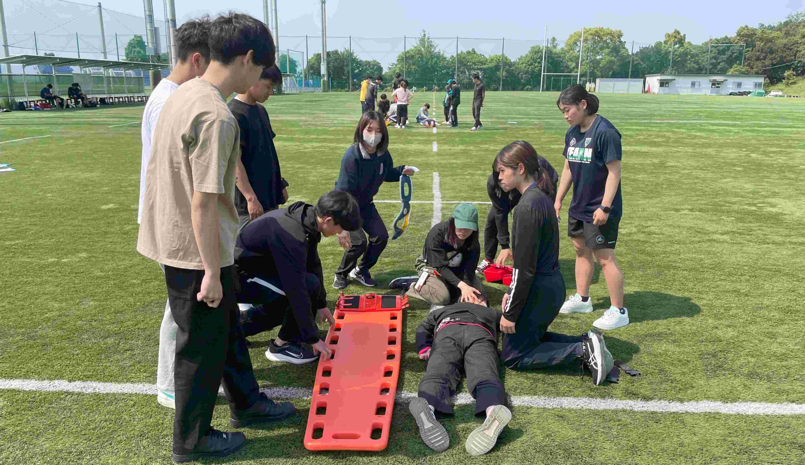 スポーツ現場での救急対応の学びの様子