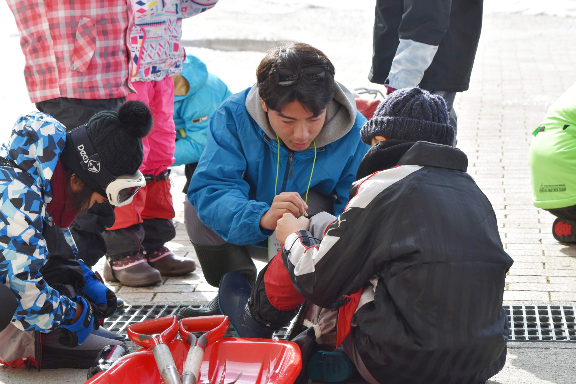 子ども達の準備を確認