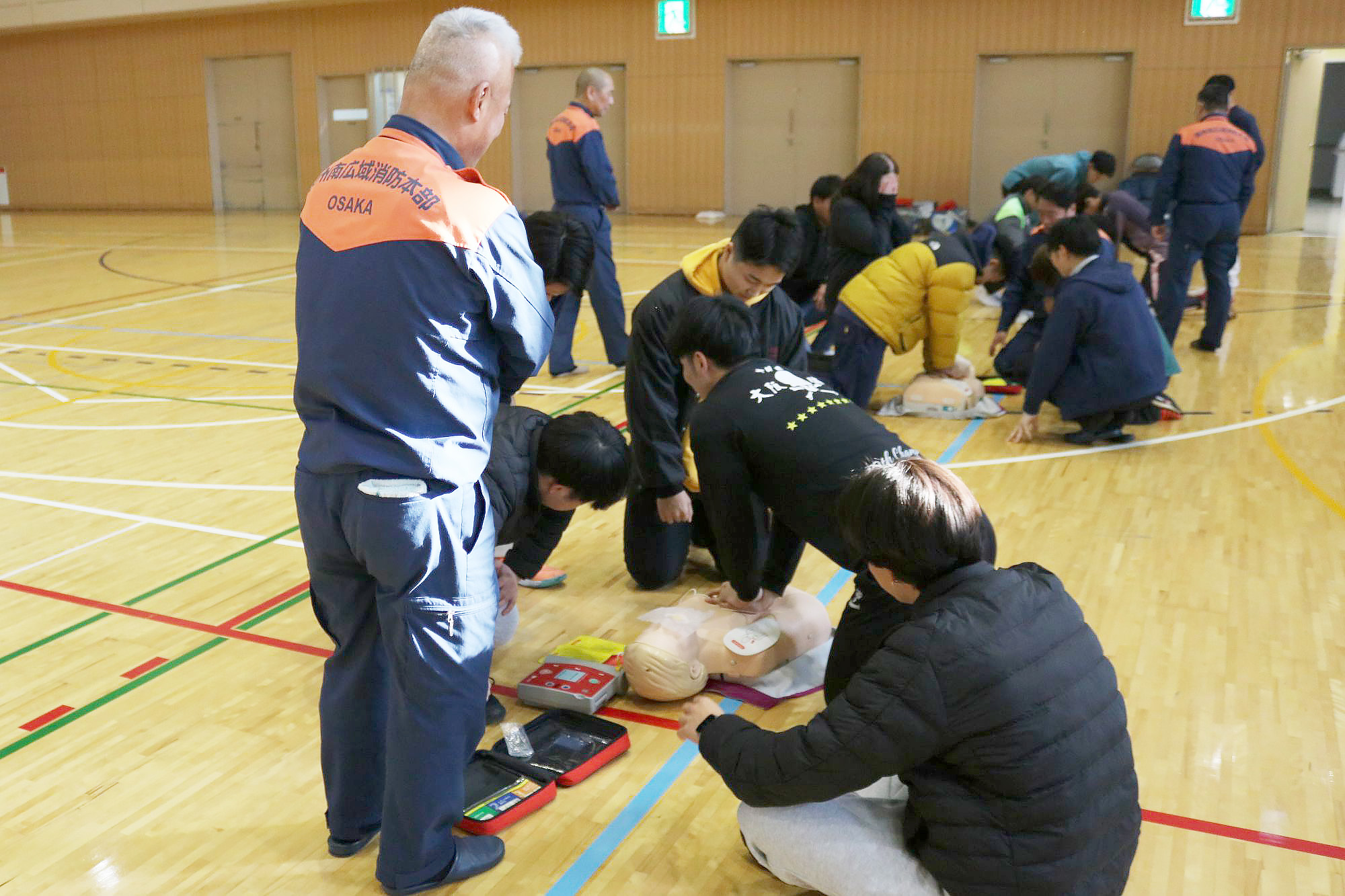 一次救命処置の訓練