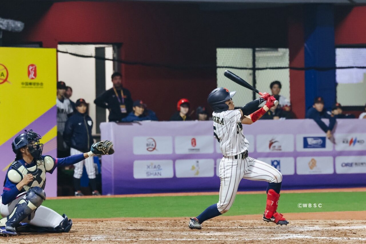 首位打者を獲得した畑中ゆりあ(体育学部4年、埼玉・花咲徳栄高校)
【ⒸWBSC】
