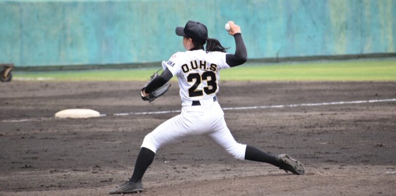 完封勝利を果たした大阪体育大学・谷蒼依（教育学部２年、京都外大西高校、資料写真） 【大阪体育大学】