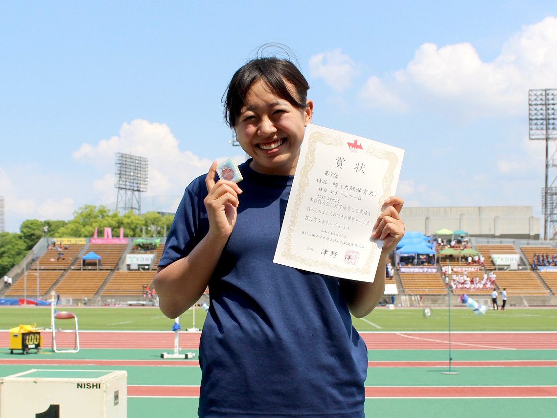 ハンマー投げ　3位・竹谷陸