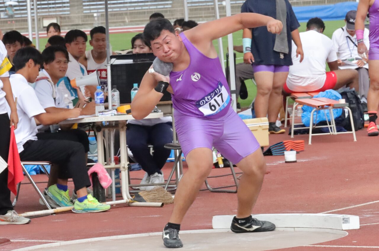 男子砲丸投げ７位・濱田茉裕（教育学部３年、三重・松阪商業高校）