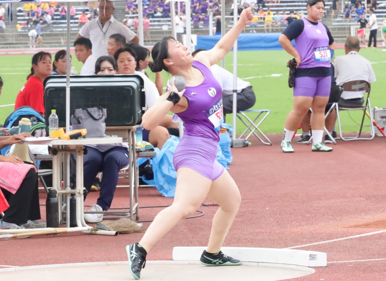 女子砲丸投げ７位・中原鈴（体育学部３年、東大阪大学敬愛高校）