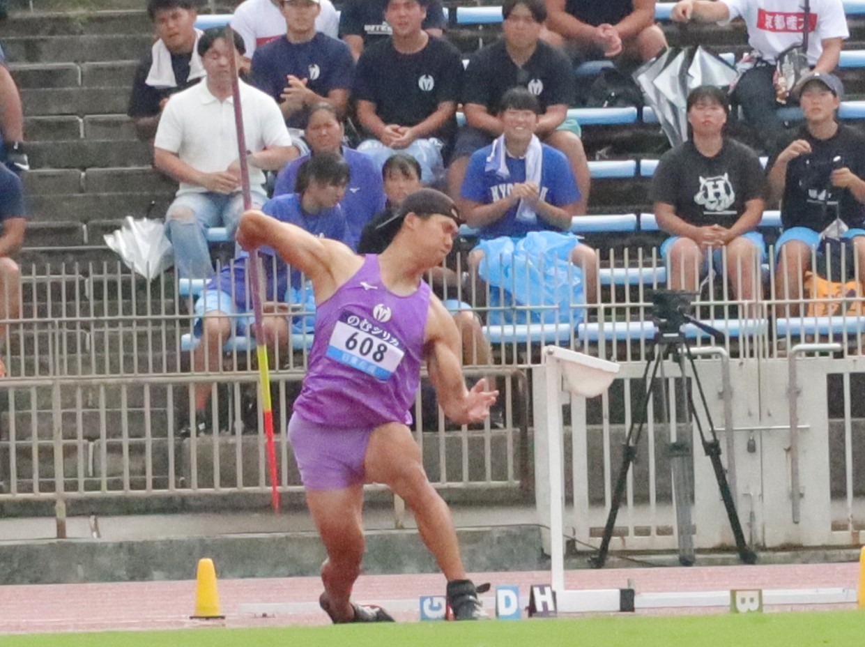 男子やり投げ４位・鈴木陸人（体育学部４年、北海道・帯広農業高校） 