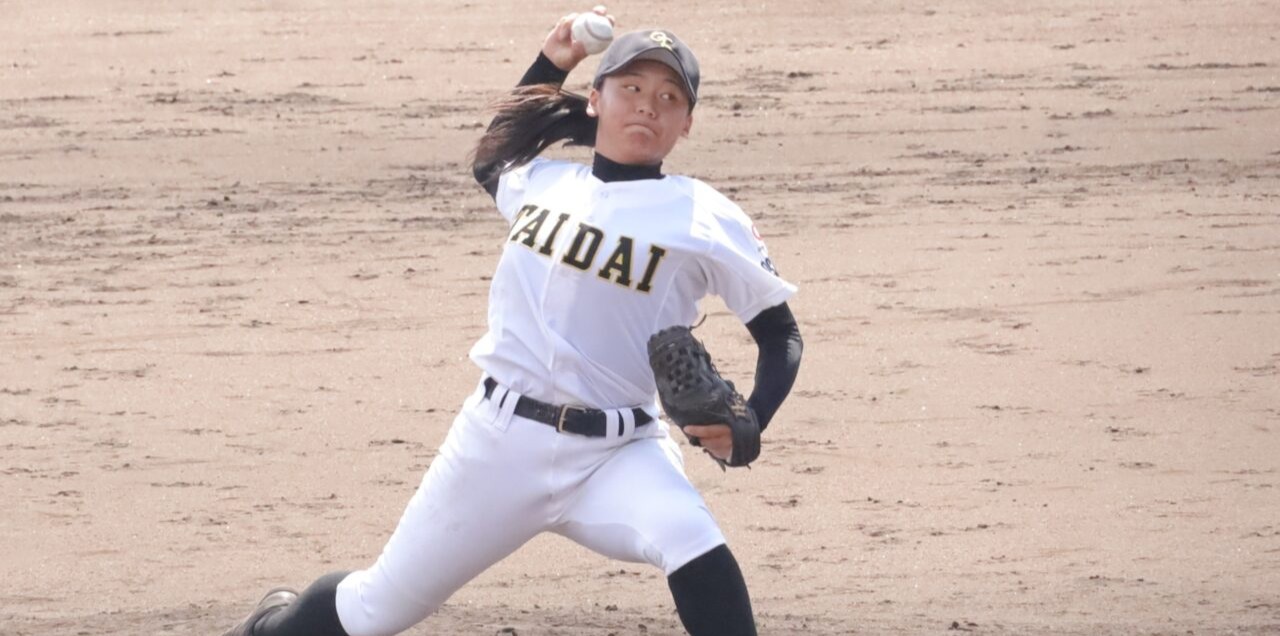 2試合連続で好救援の1年生・谷蒼依 【大阪体育大学】