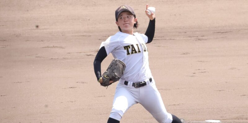 決勝で台湾を完封したエース柏﨑咲和(資料写真) 【大阪体育大学】