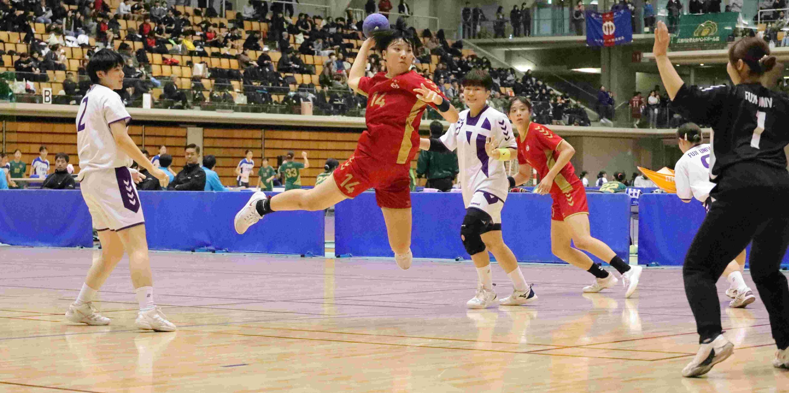 【松蔭大学】バレーボールユニフォーム高校中学ハンドボール女子バスケ ハンドボール女子日本選手権 準決勝で力尽きる 激しいコンタクトで体力