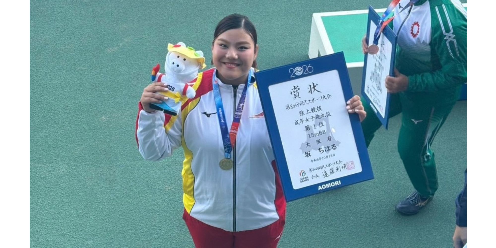 青森国スポ優勝の坂ちはる（スポーツ科学部２年、大阪体育大学浪商高校）
【大阪体育大学】