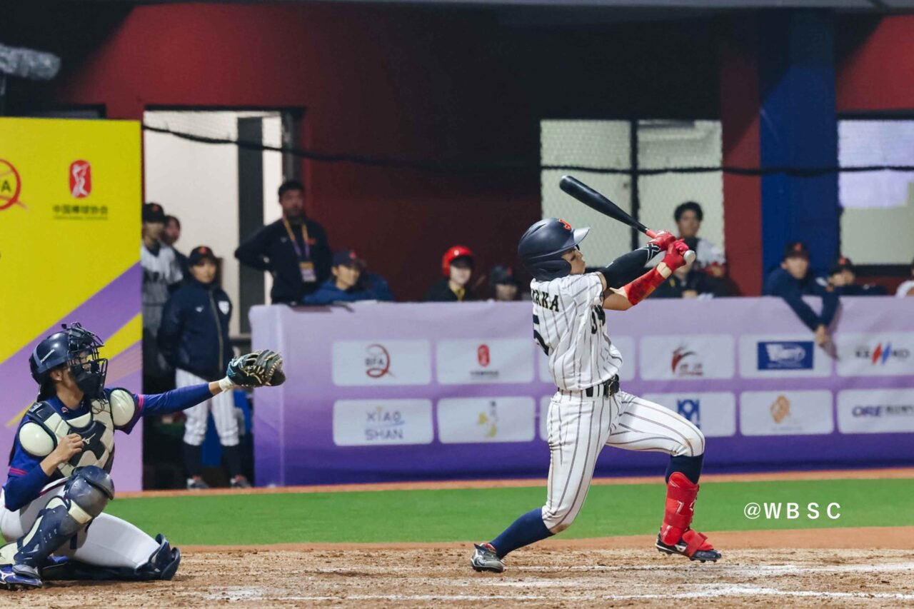 首位打者を獲得した畑中ゆりあ（体育学部４年、埼玉・花咲徳栄高校）
【＠ＷＢＳＣ】