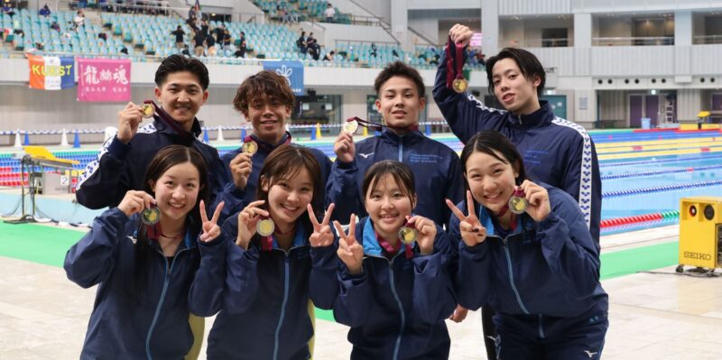 ４×100㍍フリーリレー　女子２位、男子３位 【大阪体育大学】