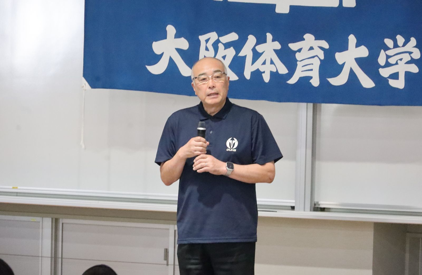 神﨑学長がウェルカムスピーチ。「皆さんの挑戦を全力で応援します」