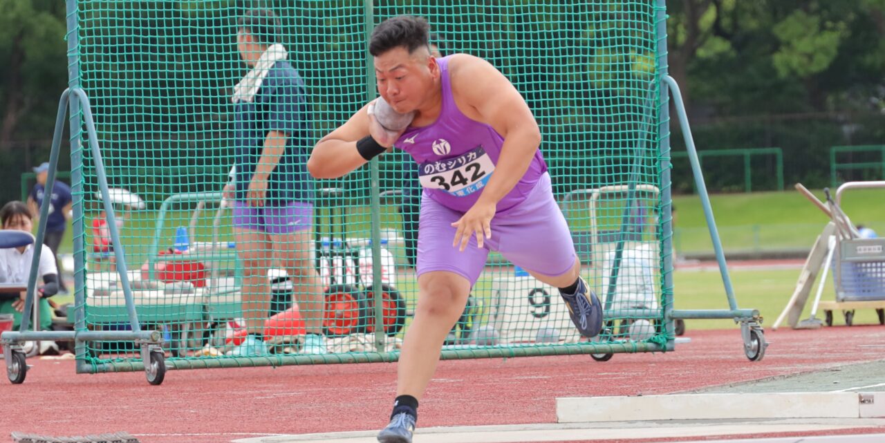 男子砲丸投げ3位 濱田茉裕(教育学部4年、三重・松阪商業高校) 【大阪体育大学】