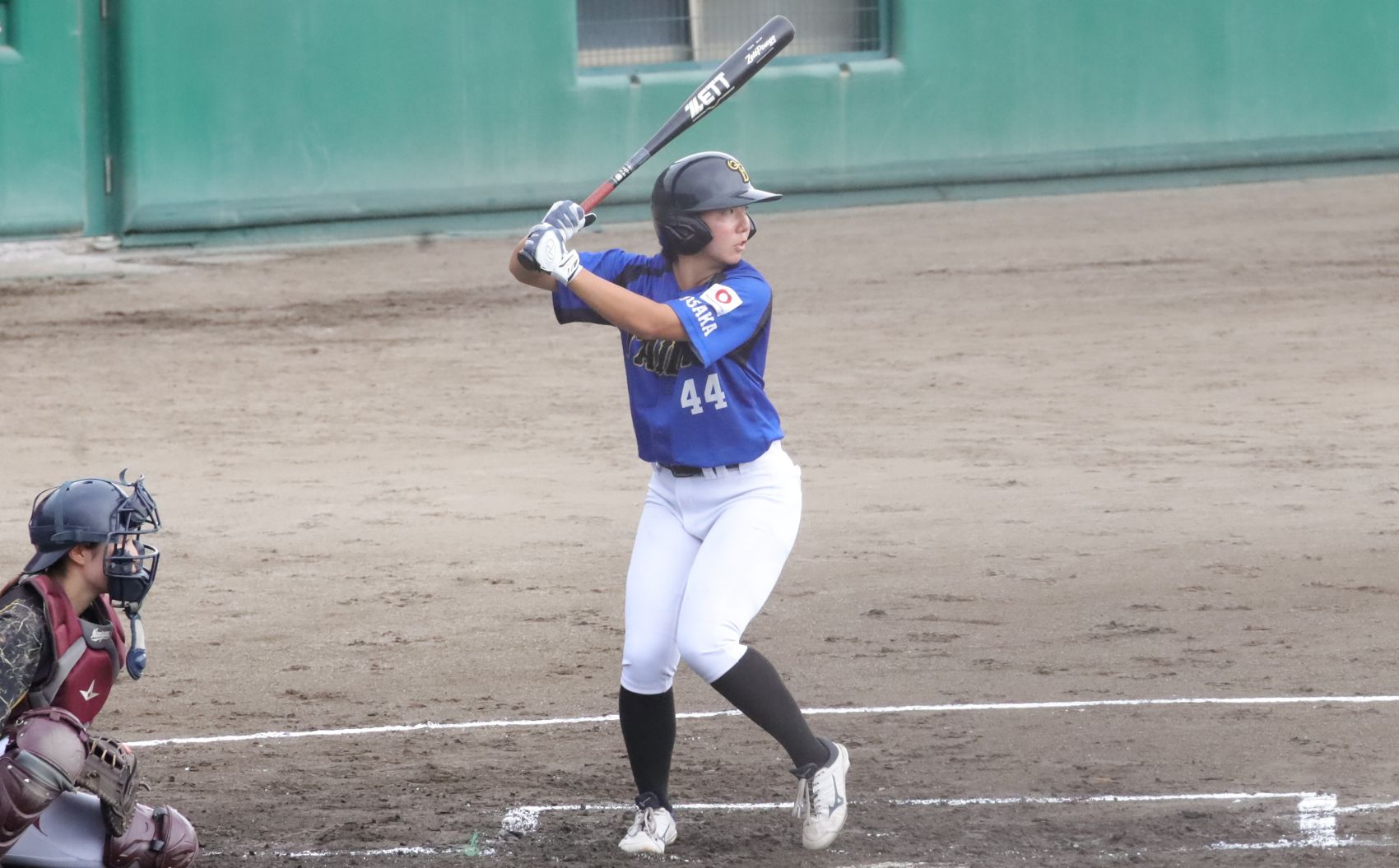 8番・亀崎ゆい(教育学部1年、広島・広陵高校)。適時打を含む3安打を放つ
【大阪体育大学】