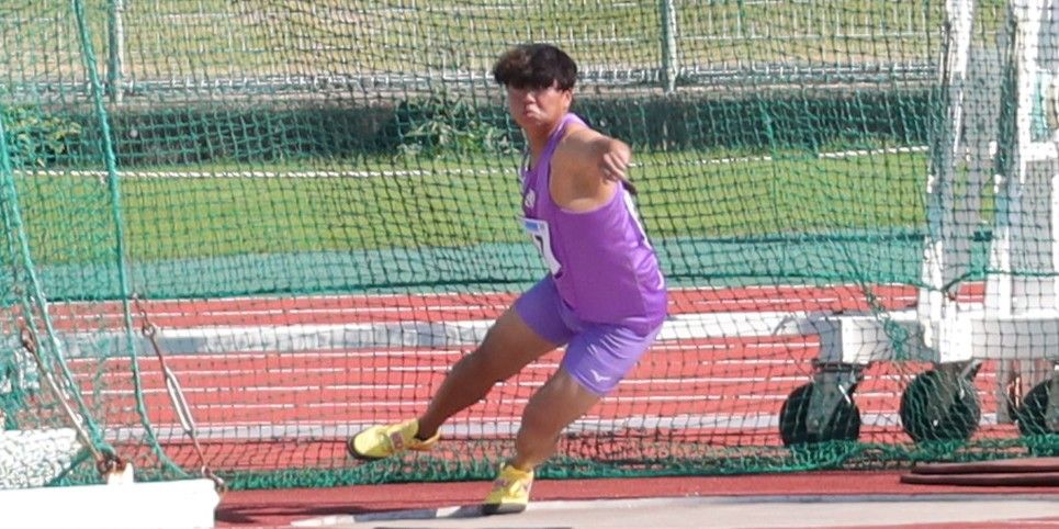 男子円盤投げ３位・田中鷲仁生（スポーツ科学部３年、兵庫・神戸第一高校）
【大阪体育大学】

