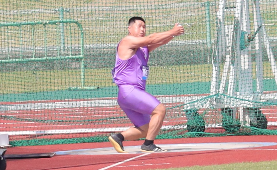 男子ハンマー投げ６位　梅垣真太郎（体育学部４年、京都・綾部高校） 【大阪体育大学】