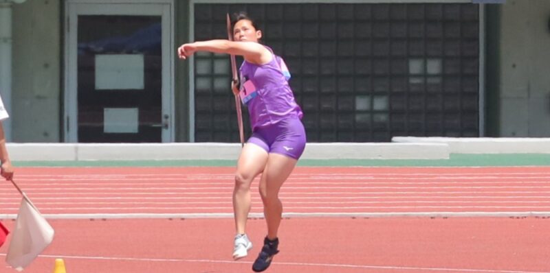 女子やり投げ３位　鈴木彩夏（スポーツ科学部１年、大阪体育大学浪商高校） 【大阪体育大学】